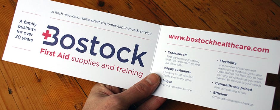 Rebranding launch - direct mail for a specialist first aid consultancy.