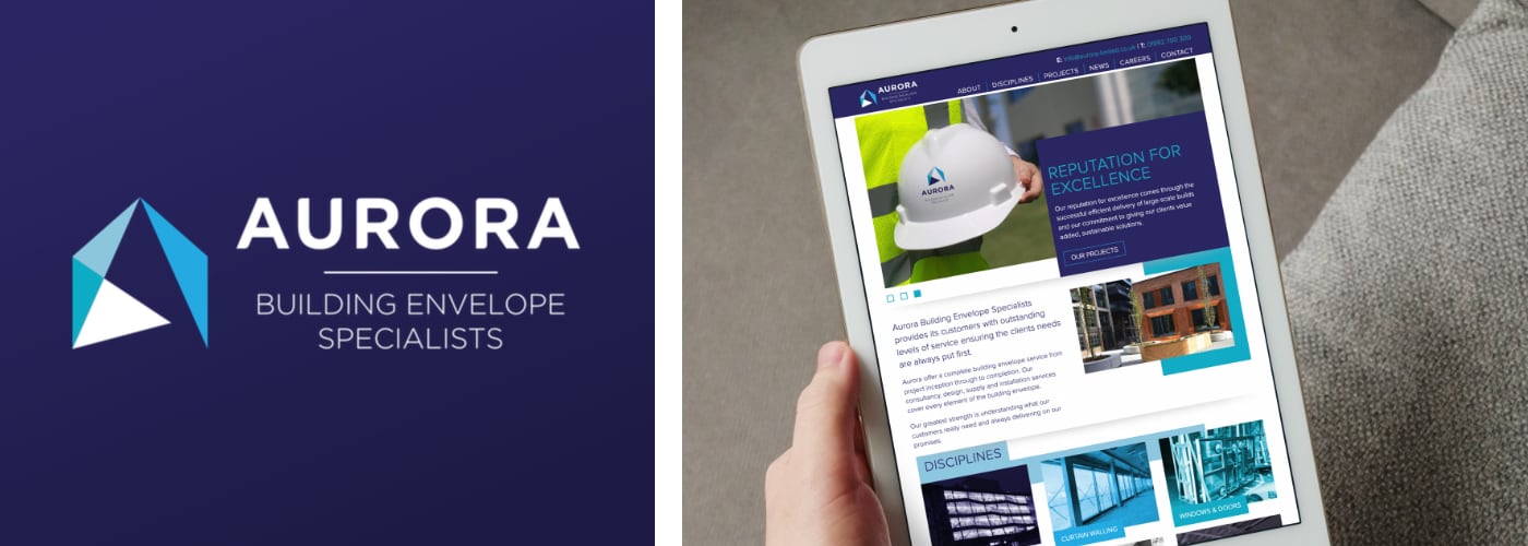 Aurora Ltd Branding and website development for Aurora Building Envelope Specialists.