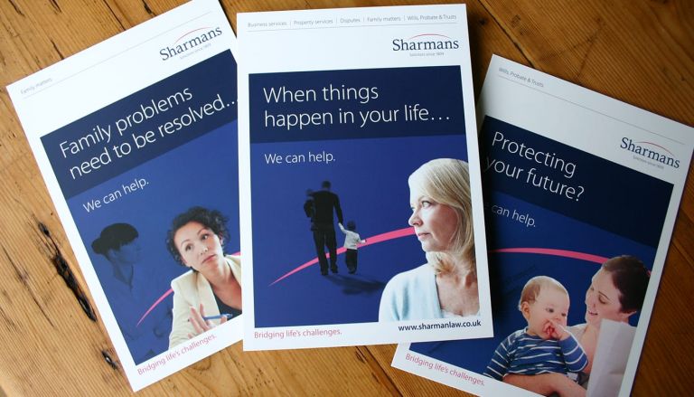 Suite of brochures for Sharmans